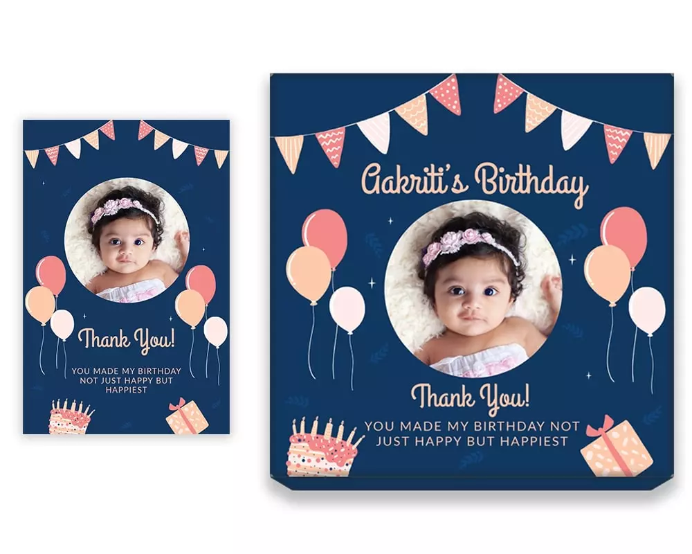 Design Number 9 for Jelly Candies in Small Customized Boxes with Large Message Cards for Birthday Return Gifts