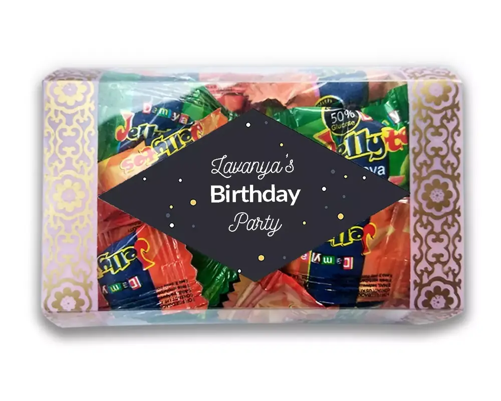 Design Number 6 of Jelly Candies in Transparent Boxes for Birthday Return Gifts